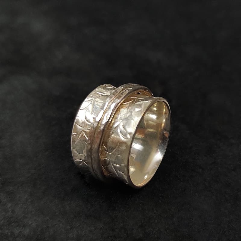 Recycled dual spoon ring (K)